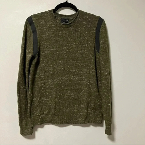 Club  Monaco cotton wool yak hair blend army green sweater - Picture 1 of 7